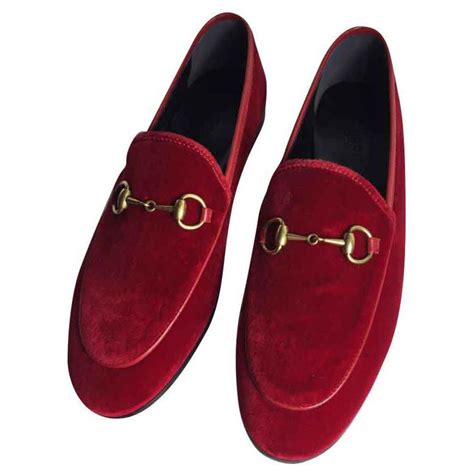 gucci red new canvas jordaan loafers|gucci jordaan velvet loafer.